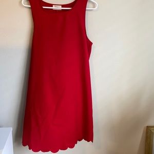 Red scalloped dress